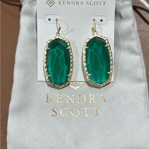 Kendra Scott Emerald Green Drop Earrings